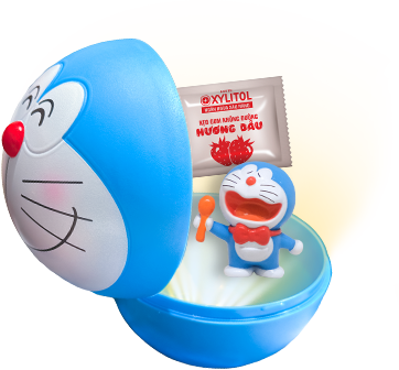 Lotte Xylitol - Doraemon chewing gum strawberry flavor 3g